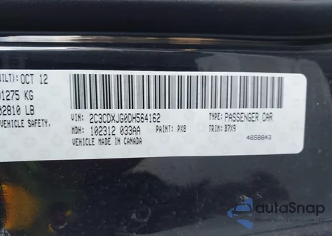 2013 Dodge Charger Sxt from USA, damaged, VIN 2C3CDXJG0DH564162